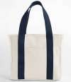 BG675 BagBase Edit Canvas Tote Bag Natural / Navy colour image